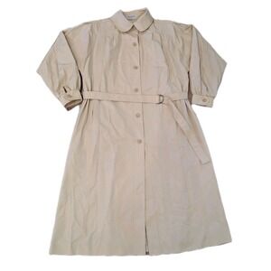 Vintage 80s Ladies Trench Coat X-Large Chest 46 Tagged Size 16 Lightweight Long